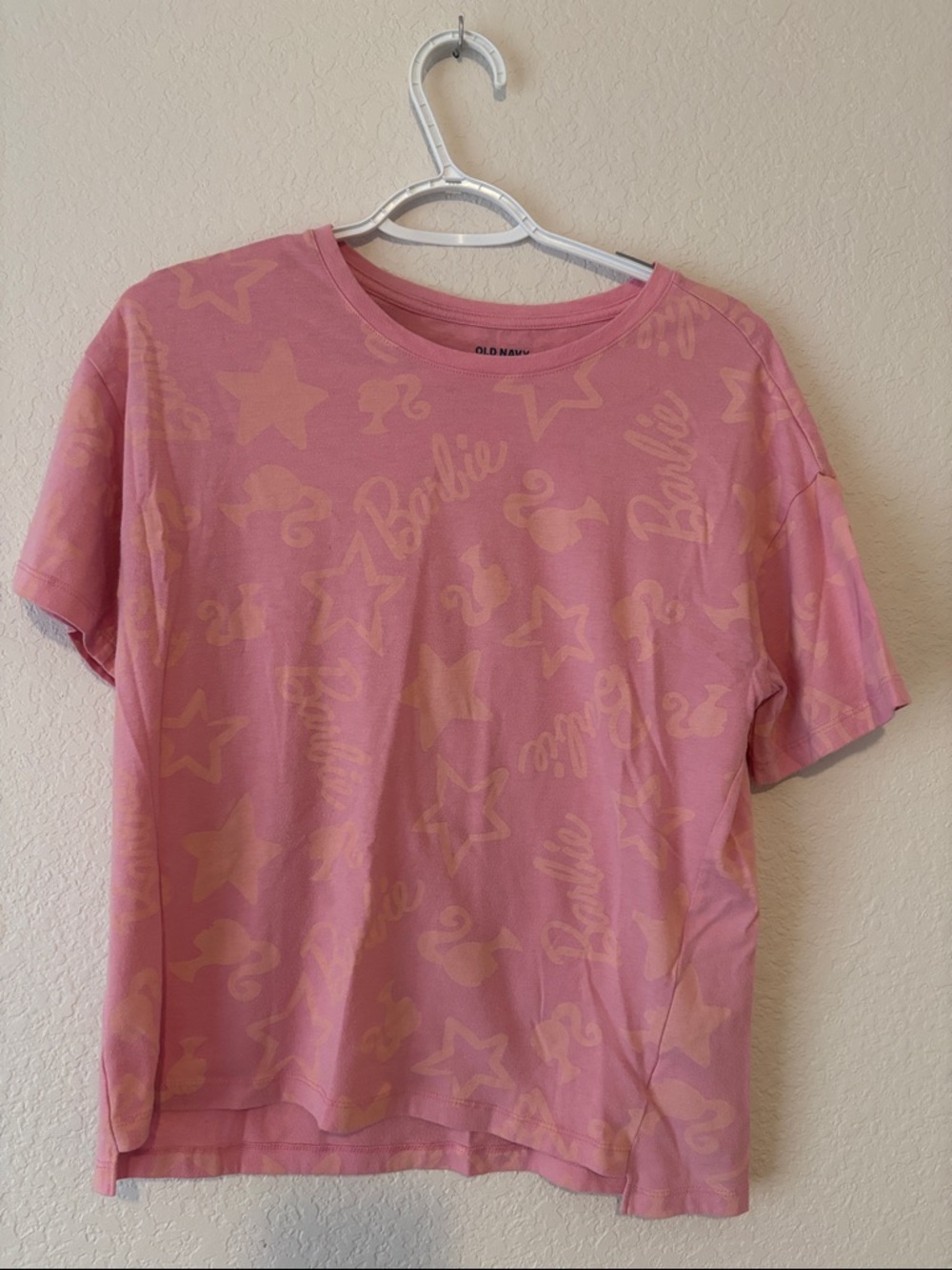 Old Navy Pink Barbie Logo Graphic Tee